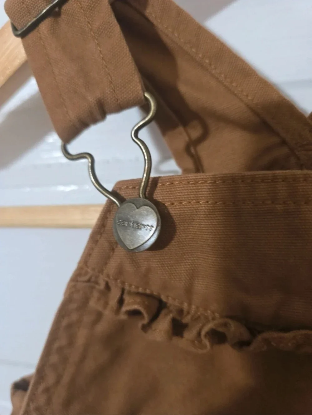 Carhartt Kids Brown Overalls with White Script Logo